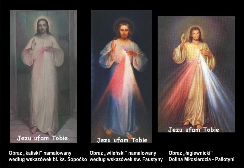 Trzy wizerunki Jezusa Miłosiernego